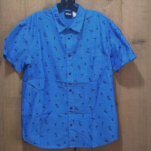 Disney Mens Short Sleeve Button Up Mickey Shirt